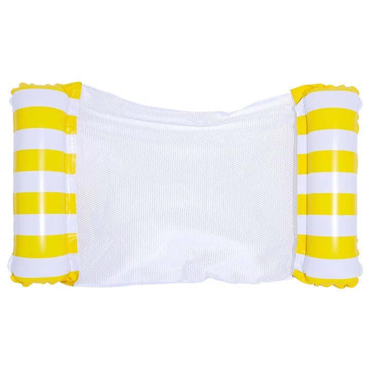 AQUAVIVA Hamac flottant gonflable | 130×70 cm | Chaise longue de piscine pliable avec dossier | Lit flottant pour piscine, plage & vacances