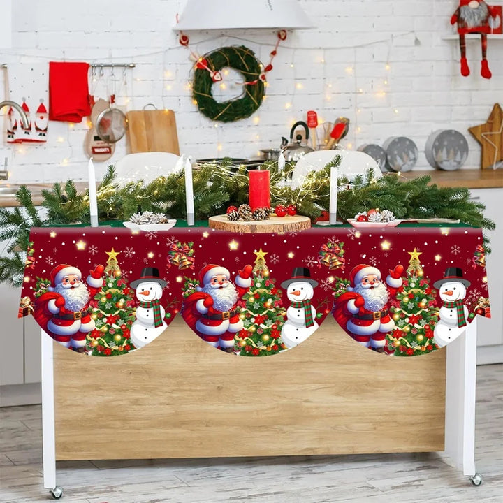 MerryMantel Écharpe de Cheminée Noël | Design Père Noël & Bonhomme de Neige | Décoration pour Cheminée & Salon | 100 % Polyester | Édition 2025–2026