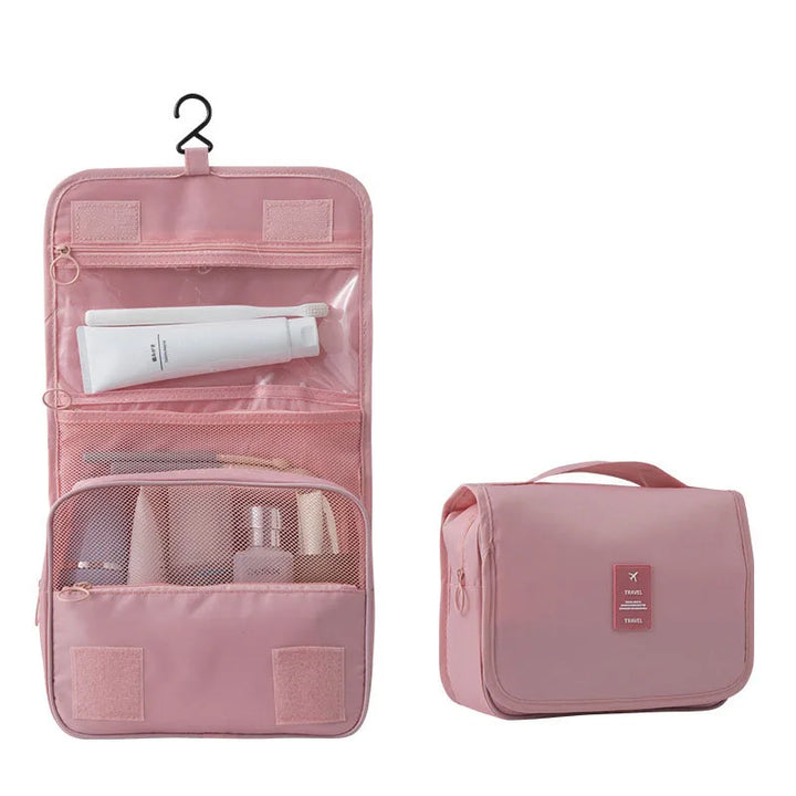 Trousse de toilette de voyage suspendue | 6 compartiments & compartiment pour articles humides | Compacte & polyvalente | Polyester déperlant