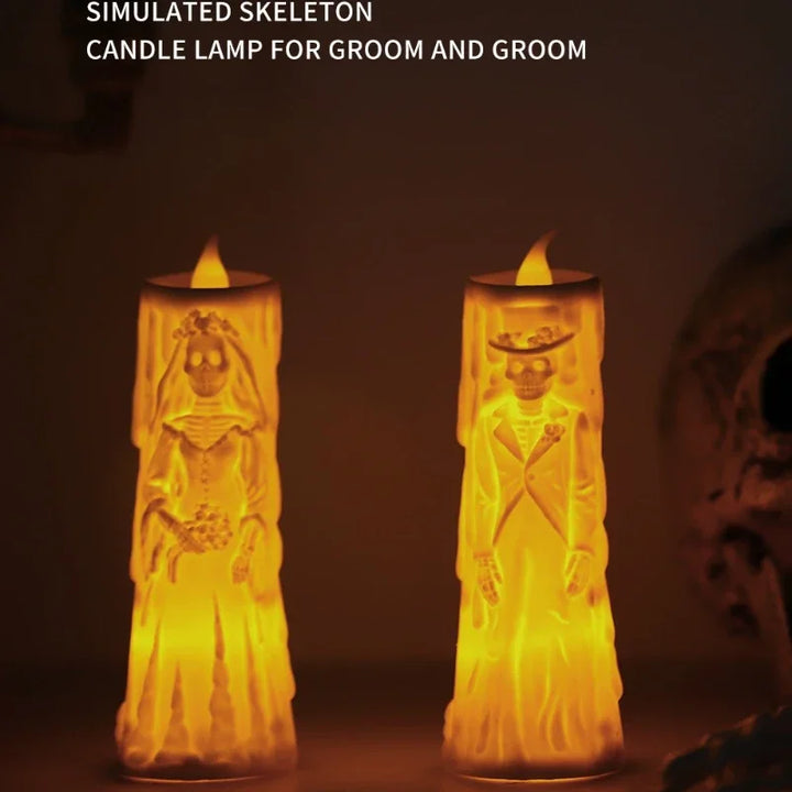 Bougie Halloween CreepyFlame | Bougie LED vacillante | Décoration effrayante pour fête, fenêtre et table