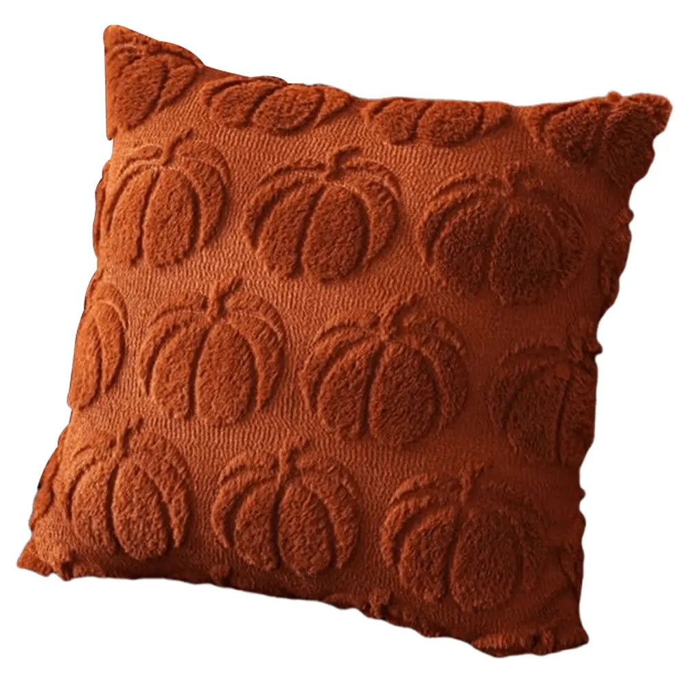 Pumpura | Housse de coussin Citrouille d'Automne | 45 × 45 cm | Douce & Pelucheuse | Décoration d'Halloween & d'Automne
