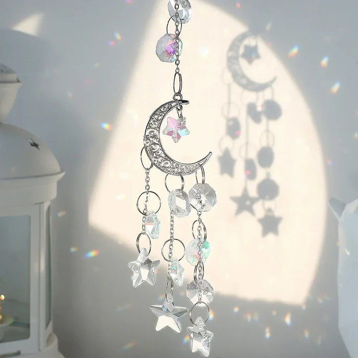 Lunora | Attrape-soleil en cristal | Pendule décoratif arc-en-ciel | Verre & Métal | 20 cm