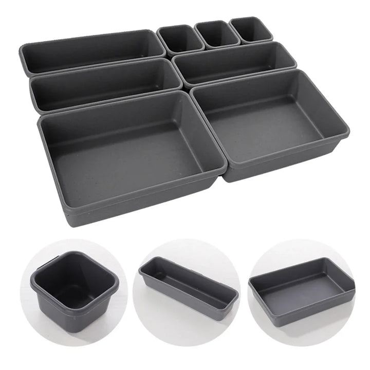 Ensemble d'organisateurs de tiroirs Flexorra | 8 pièces | Compartiments réglables | Pour la salle de bain, la cuisine et les bijoux