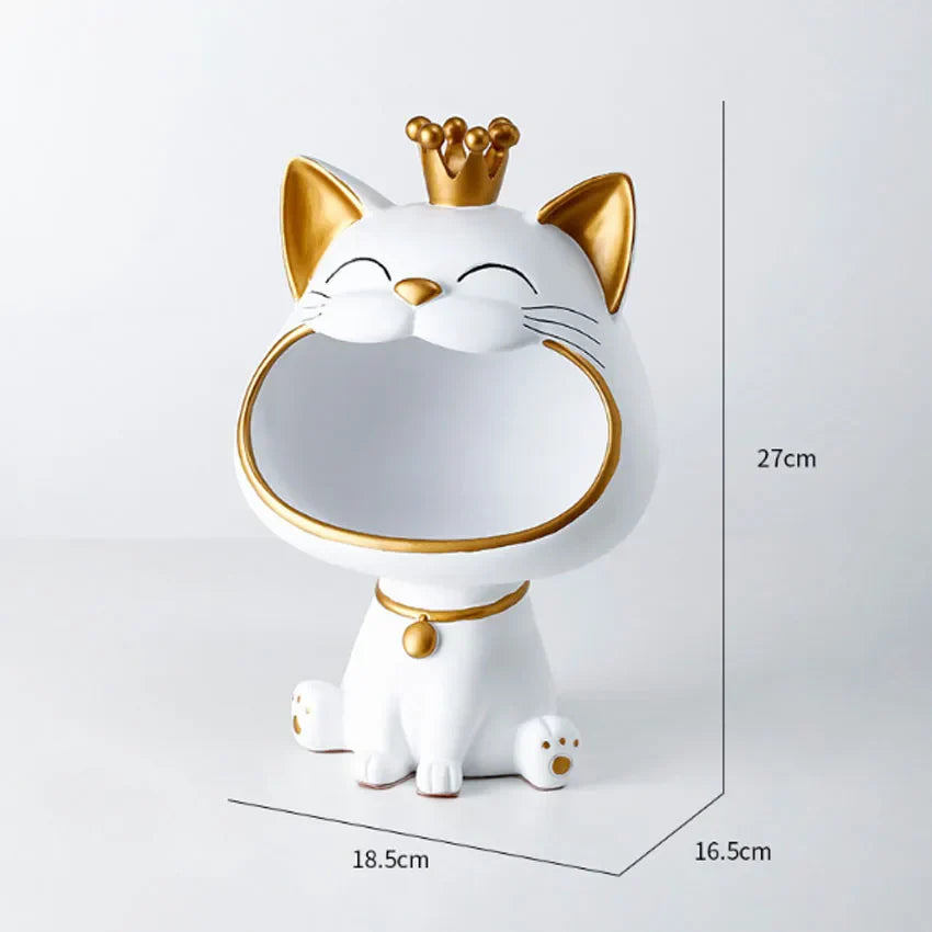FiguroPet Figurine de chat avec rangement | Décorative & Pratique | Résine de haute qualité