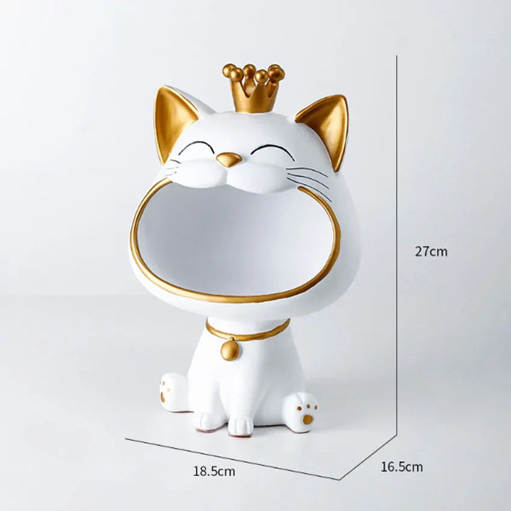 FiguroPet Figurine de chat avec rangement | Décorative & Pratique | Résine de haute qualité