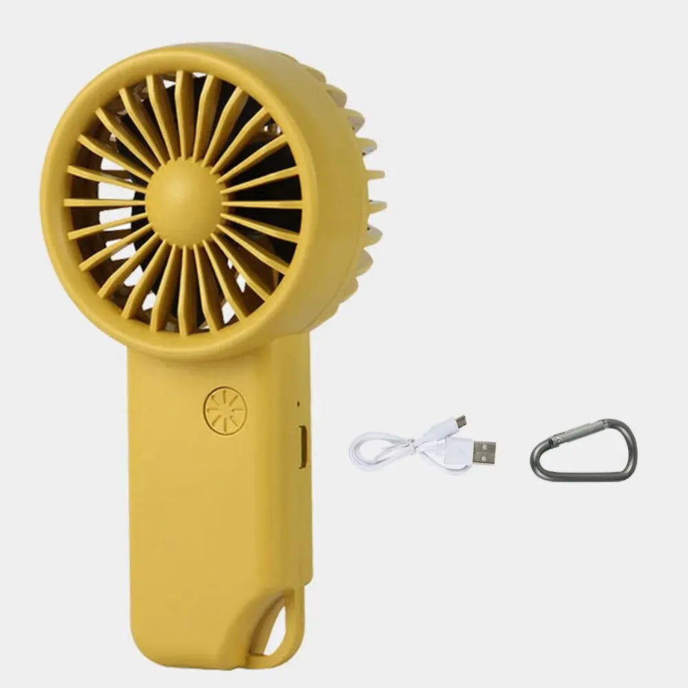 Brisola Mini Ventilateur à Main avec Chargement USB | 3 Vitesses & Affichage LED | Ventilateur Portable à Batterie pour Bureau, Voyage & Sport