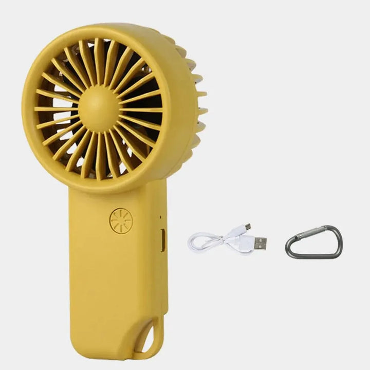 Brisola Mini Ventilateur à Main avec Chargement USB | 3 Vitesses & Affichage LED | Ventilateur Portable à Batterie pour Bureau, Voyage & Sport