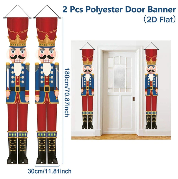 Bannière de porte de Noël | Écriture Joyeux Noël | Décoration suspendue pour la maison | Décoration de porte festive 2025/2026