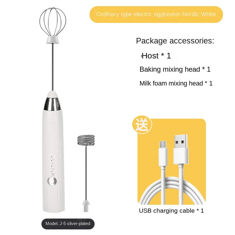 CREMIX Mousseur à lait électrique & Mixeur | 3 Vitesses | Embouts doubles en acier inoxydable | Chargement USB