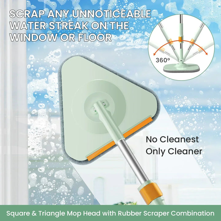 Balai rotatif CLEANDRA | Système de mop à 360° avec séparation des eaux usées | Mop en microfibre | Pour tous les sols et fenêtres