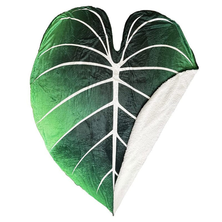 LeafyLuxe™ - Couverture en polaire en forme de feuille