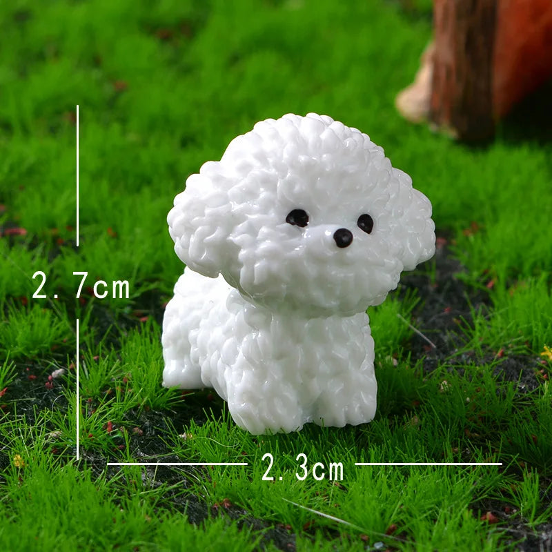 Figurine Mini Bichon Frisé | Décoration de chien mignonne | Pour chambre d'enfant, salon & DIY