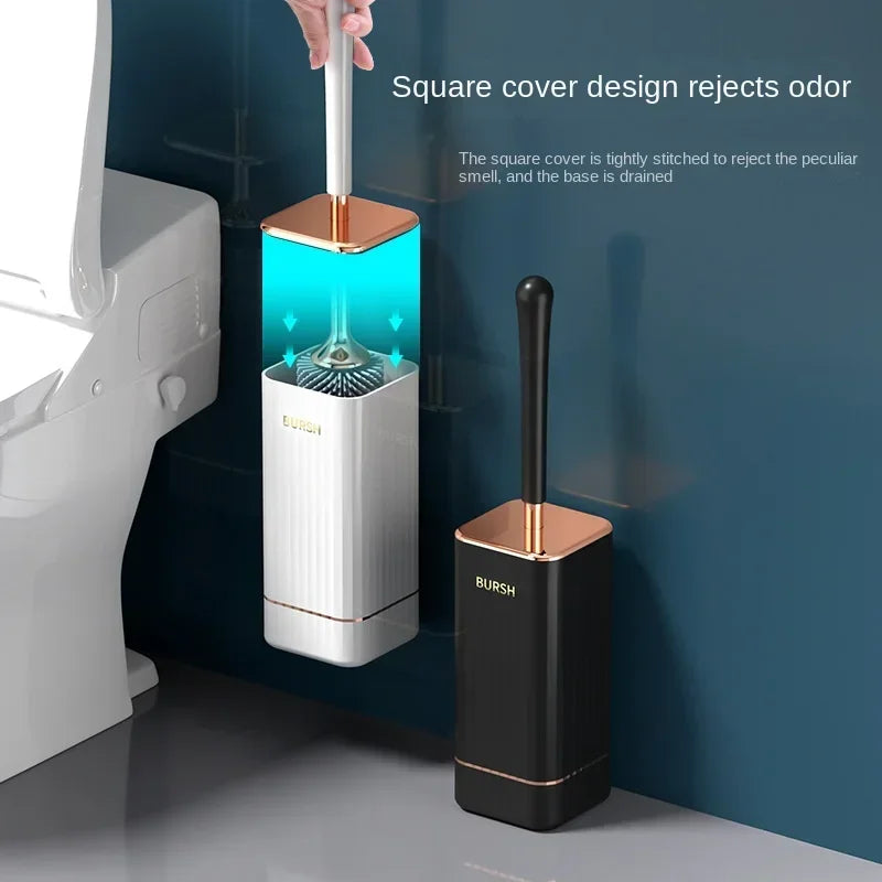 Set de brosses WC CleanFlex | Montage mural sans perçage | Nettoyage en profondeur avec des poils TPR souples