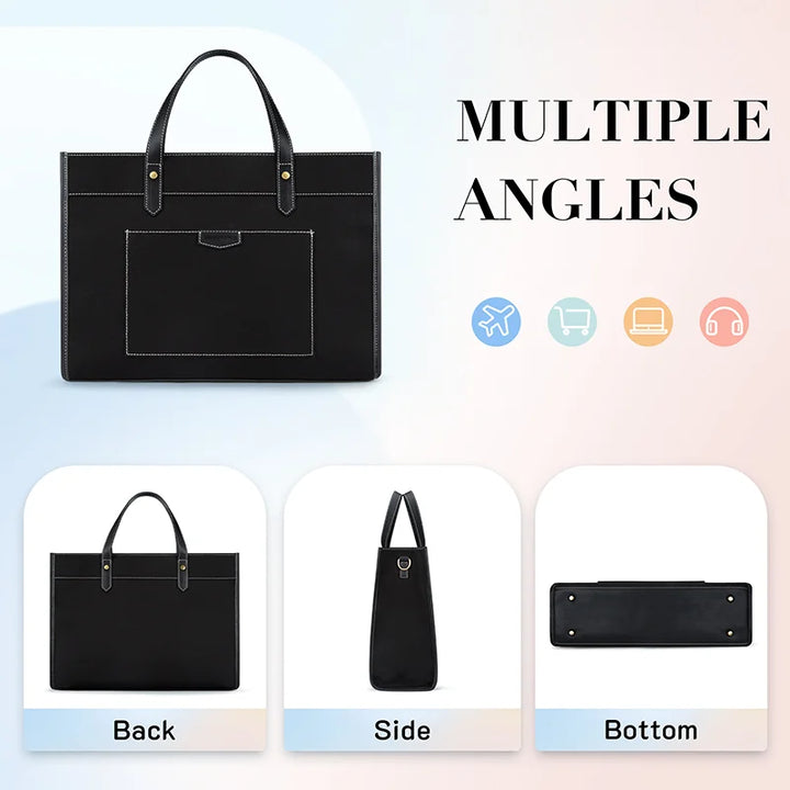 Sac à dos en toile Tascana pour ordinateurs portables femmes 15,6 pouces | Grand sac à bandoulière avec compartiments pour bureau, université et voyages | Sac à main élégant avec bandoulière et compartiment pour ordinateur portable