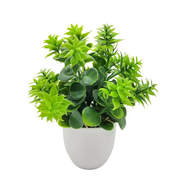 EverGreen Mini-Plante Artificielle | Toujours Vert & Sans Entretien | 7×7×16 cm
