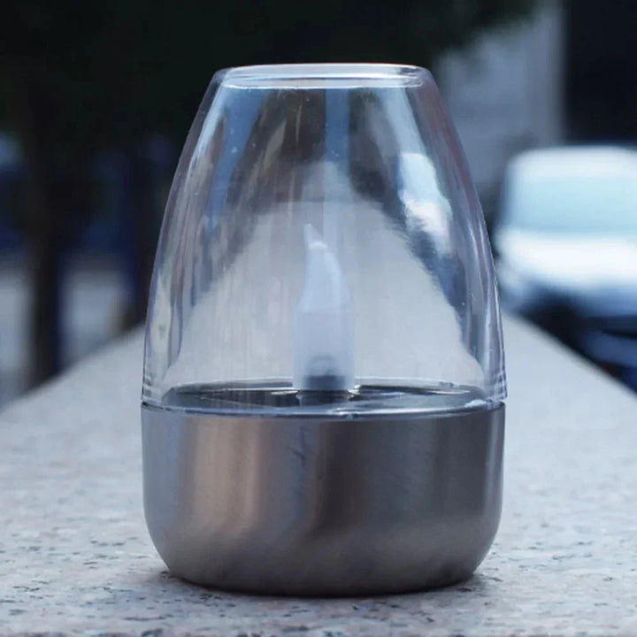 SolarFlair Bougie Solaire en Acier Inoxydable | Lumière LED Blanc Chaud | Pour Jardin, Terrasse & Balcon