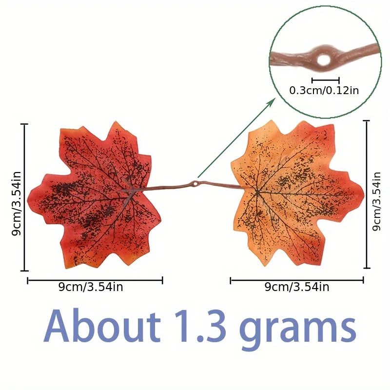 TwinLeaf | Ensemble de 10 Feuilles d'Érable Artificielles | Décoration d'Automne pour Halloween, Mariage & Thanksgiving
