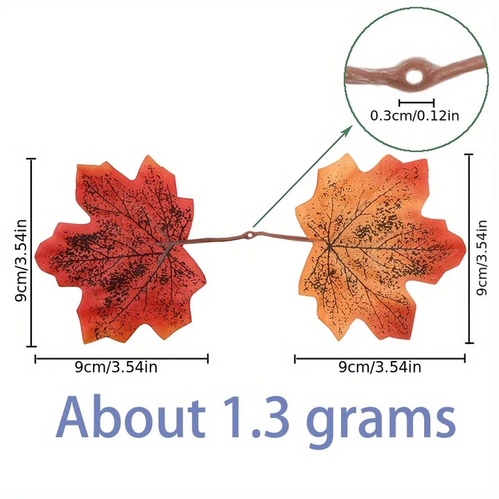 TwinLeaf | Ensemble de 10 Feuilles d'Érable Artificielles | Décoration d'Automne pour Halloween, Mariage & Thanksgiving
