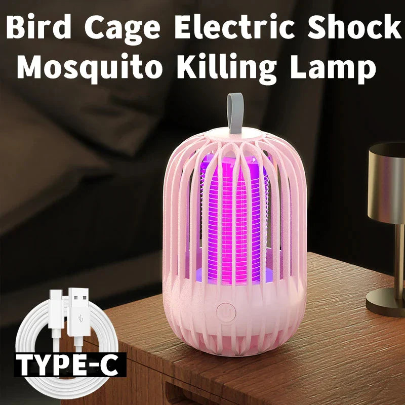 Lampe anti-moustiques électrique LumiCage | Batterie USB | Veilleuse LED & Piège à insectes | Pour intérieur & camping | 13,5 x 8,5 cm