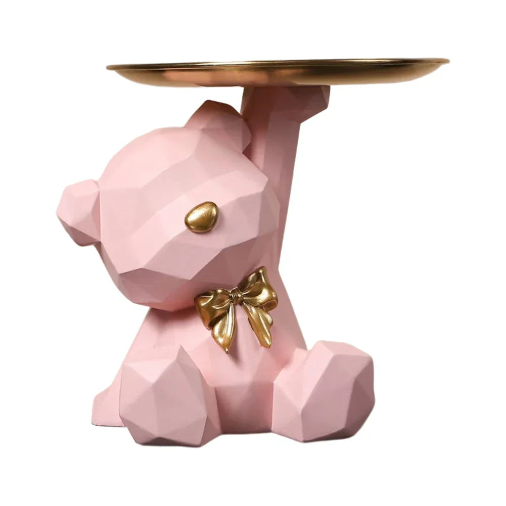 GeoBear | Figurine de rangement ours | Design géométrique en résine | Décoration & rangement pour bonbons & petits objets | 17,5×13 cm