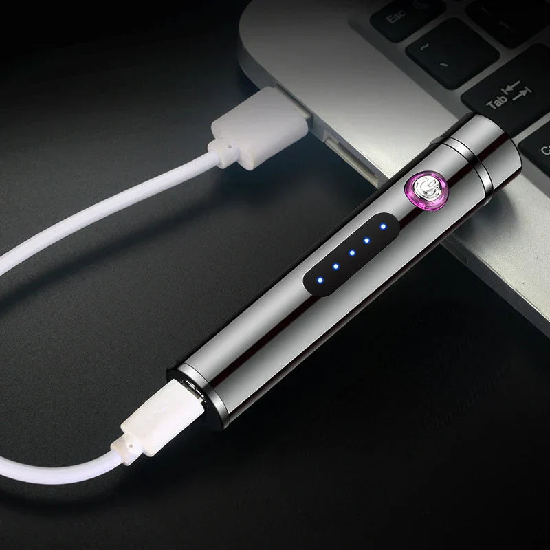 Voltrino Zylinder-USB-Feuerzeug | Technologie à double arc | Rechargeable & Résistant au vent | Élégant boîtier en métal pour hommes