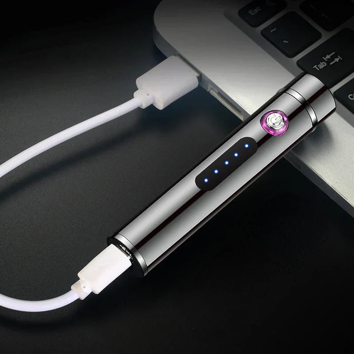 Voltrino Zylinder-USB-Feuerzeug | Technologie à double arc | Rechargeable & Résistant au vent | Élégant boîtier en métal pour hommes