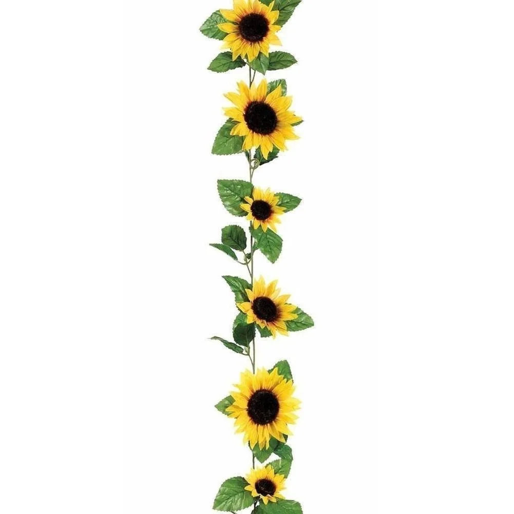 Guirlande de Tournesols Floraviva SunVine Artificielle | 2,6 m de longueur | 12 fleurs Ø 8 cm | Pour mariage, balcon & déco DIY