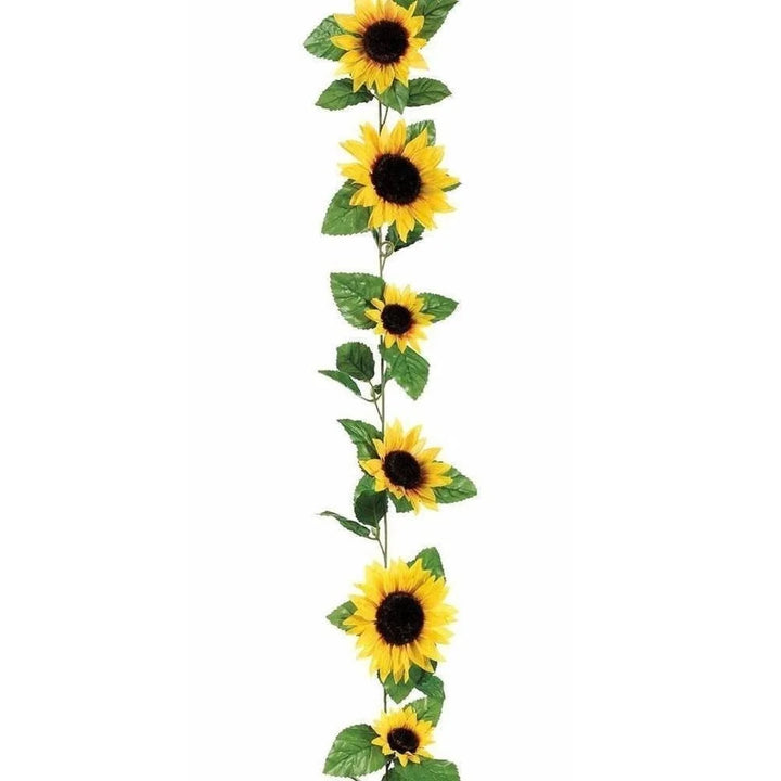 Guirlande de Tournesols Floraviva SunVine Artificielle | 2,6 m de longueur | 12 fleurs Ø 8 cm | Pour mariage, balcon & déco DIY