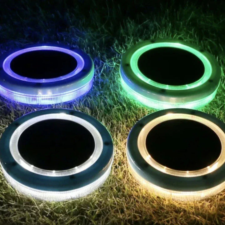 AquaGlow Lumière de Piscine Solaire | Flottante & Étanche | LED Bleue | 11,6×2,5 cm