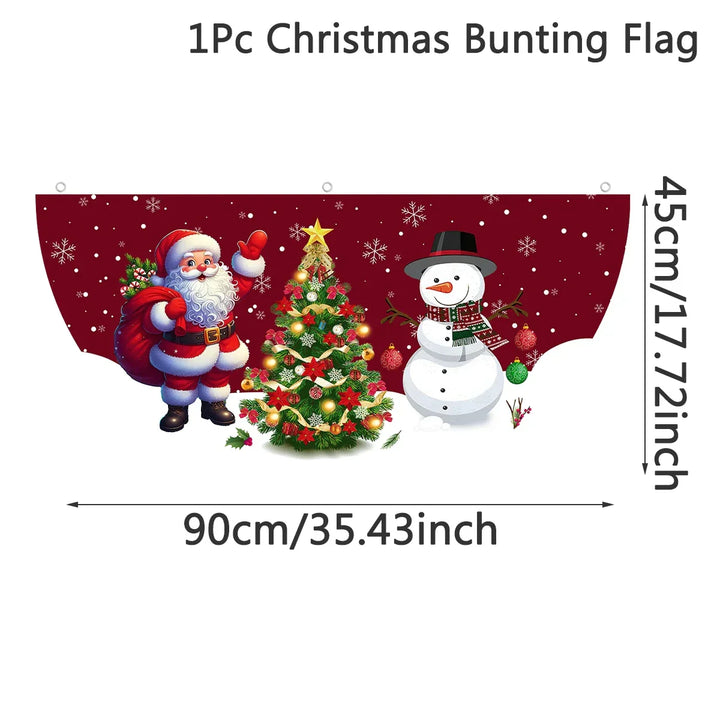 Bannière de Noël Festona en Demi-Cercle | Extérieur & Intérieur | Résistante aux Intempéries & Réutilisable | Noël & Nouvel An 2026