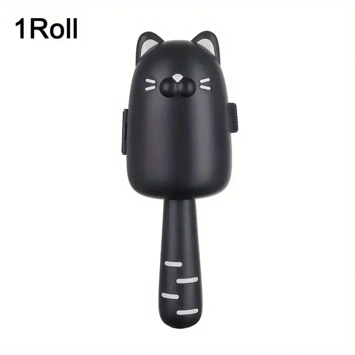 FellFixx Rouleau à peluches Chat | Éliminateur de poils d'animaux au design de chat | Portable & Réutilisable | Pour vêtements & meubles