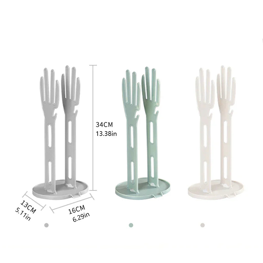 TROCKINO Support de séchage pour gants de cuisine | Support à gants & égouttoir | Gain de place & Hygiénique | 34×16×13 cm