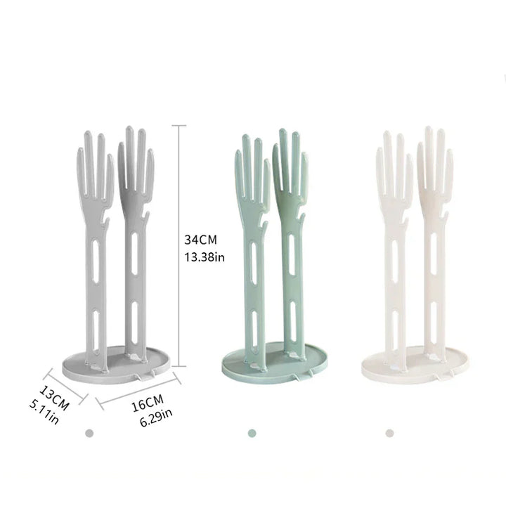 TROCKINO Support de séchage pour gants de cuisine | Support à gants & égouttoir | Gain de place & Hygiénique | 34×16×13 cm
