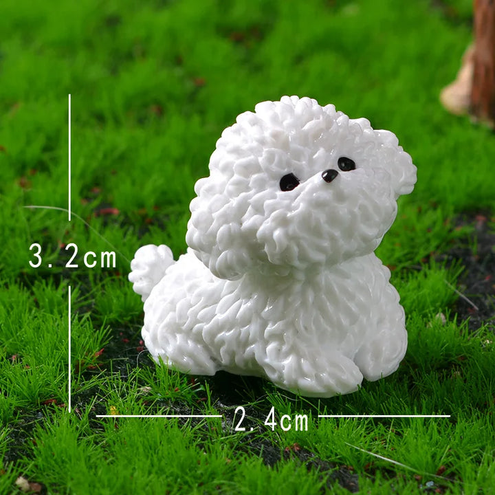 Figurine Mini Bichon Frisé | Décoration de chien mignonne | Pour chambre d'enfant, salon & DIY