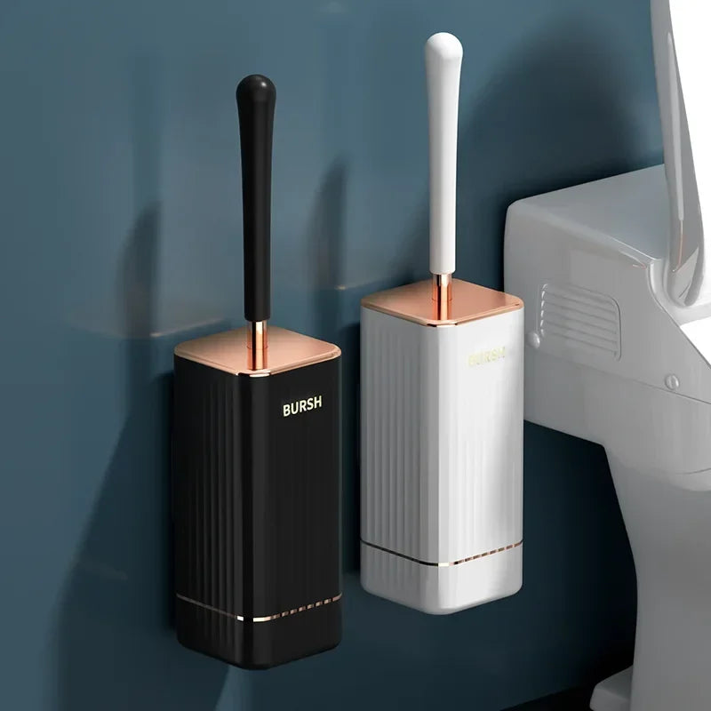 Set de brosses WC CleanFlex | Montage mural sans perçage | Nettoyage en profondeur avec des poils TPR souples