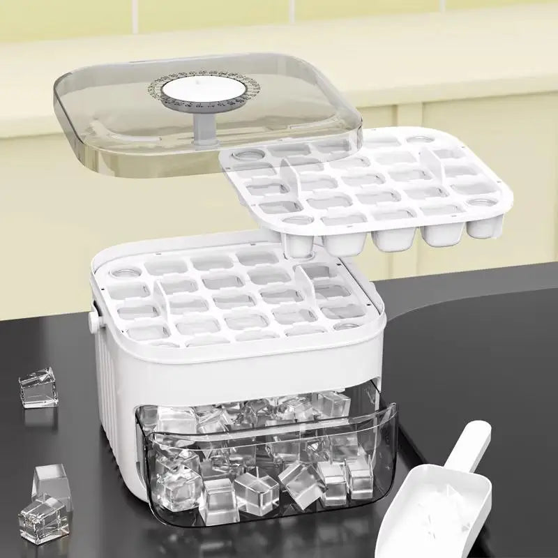 Moule à glaçons Frostina | 50 glaçons à la fois | Boîte de rangement à double couche | Compatible alimentaire & Réutilisable