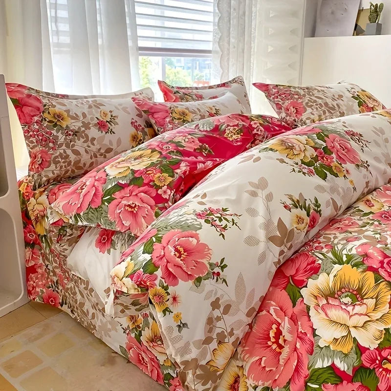 Ensemble de literie Floralis | 3 pièces | Microfibre | Imprimé floral & design réversible