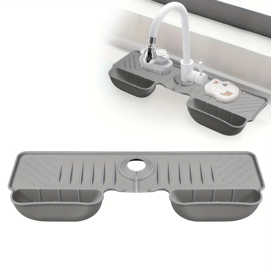 SilDry Tapis de lavage | Antidérapant & Résistant à la moisissure | Tapis de silicone résistant à la chaleur pour évier & robinet | Pliable & Lavable au lave-vaisselle
