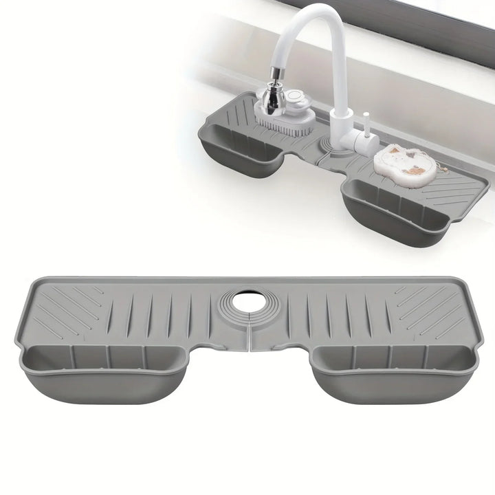 SilDry Tapis de lavage | Antidérapant & Résistant à la moisissure | Tapis de silicone résistant à la chaleur pour évier & robinet | Pliable & Lavable au lave-vaisselle
