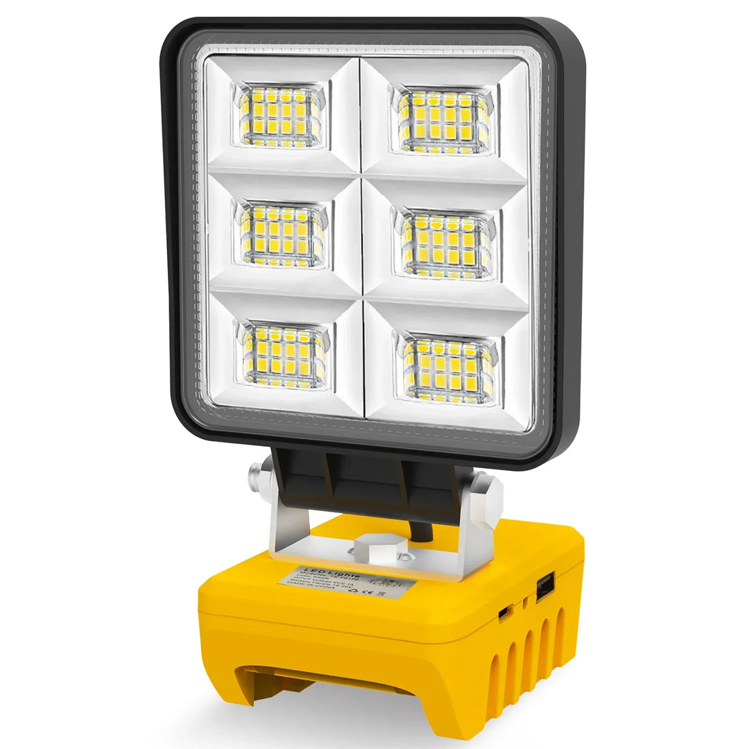PowerLuma 48 Lampe de travail LED | 48W Projecteur à batterie | 5200 Lumens | Port de charge USB-C | Pour batteries DeWalt (sans batterie)