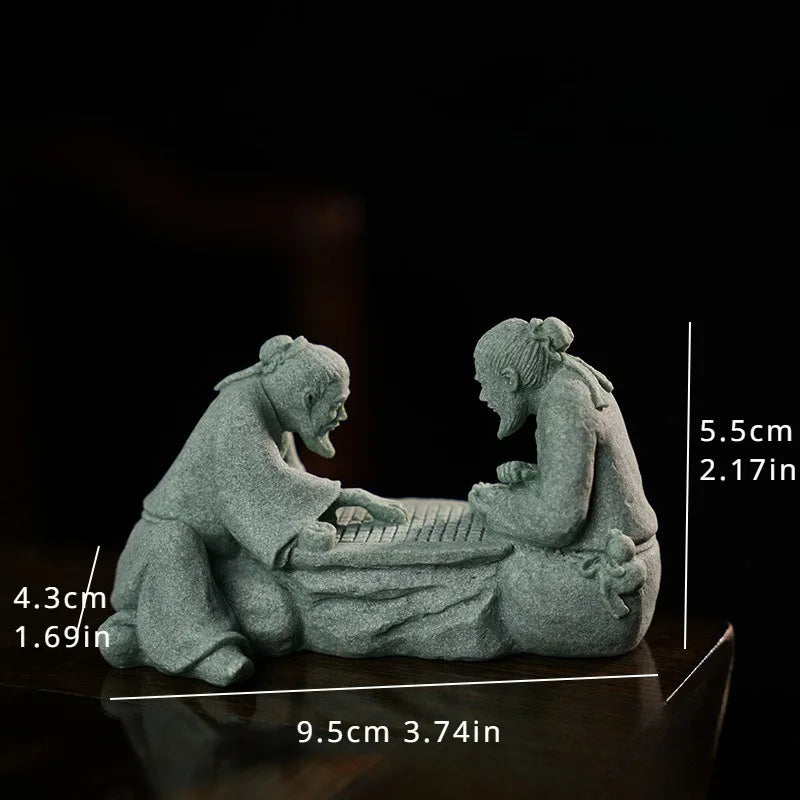Figurine en grès TerraMini | Figurine miniature de jardin et de décoration | Statue artisanale pour pots de fleurs et aménagement paysager