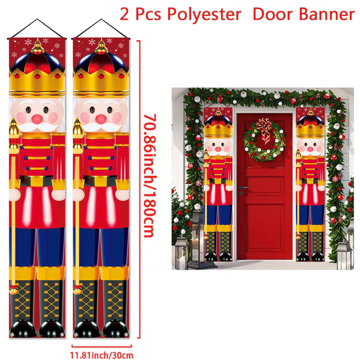Bannière de porte de Noël | Écriture Joyeux Noël | Décoration suspendue pour la maison | Décoration de porte festive 2025/2026