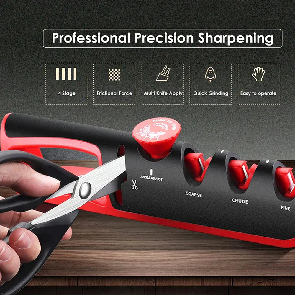 SharpEdge Pro Aiguiseur de Couteaux | Système à 3 Étapes | Angle Réglable 14°–24° | Pour Couteaux & Ciseaux
