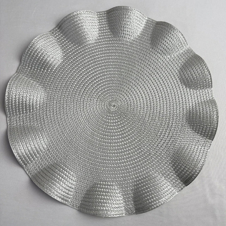 TAVOLIA Sets de 6 sous-assiettes | Rond Ø 36 cm | Design tressé | Lavable & Résistant à la chaleur | Bord froncé
