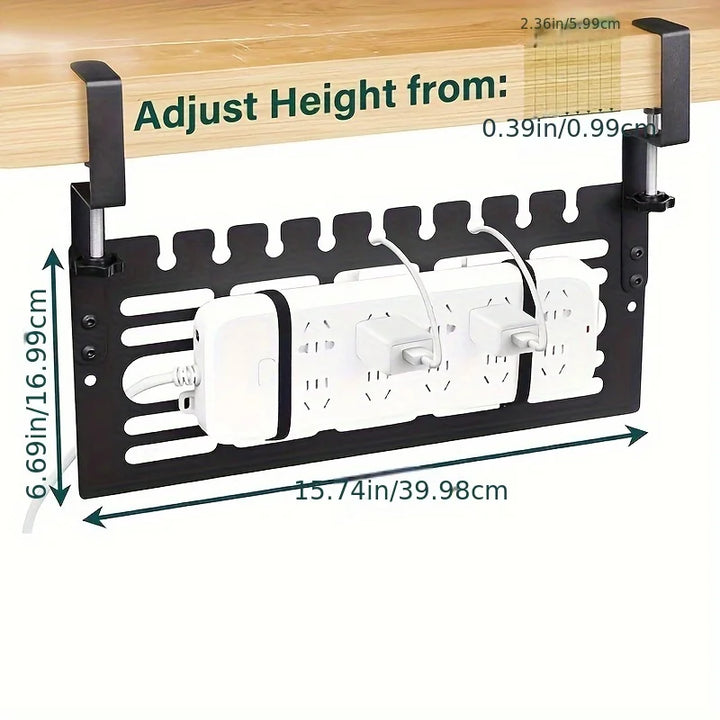 ClampGrid Gestion de câbles sous le bureau | Support de câble en métal avec pince | Pour plateaux de table de 1 à 6 cm | Sans perçage