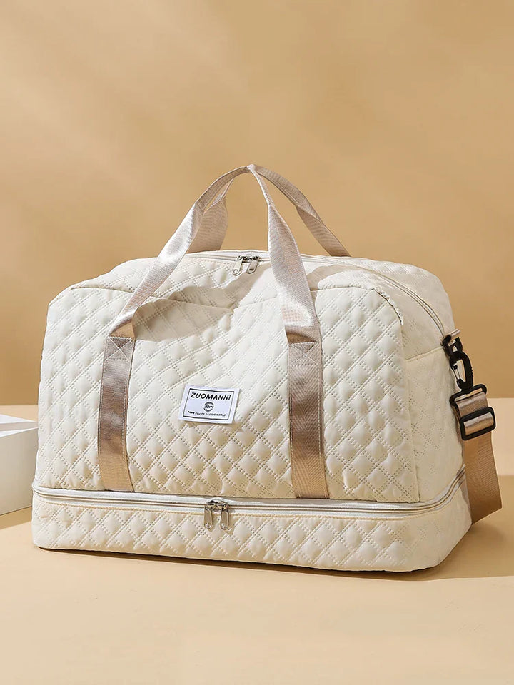 Raumio TravelFlex Sac de voyage léger avec motif en losange | Grand sac de sport et de week-end avec compartiment à chaussures et compartiment humide | Adapté aux bagages à main et pliable