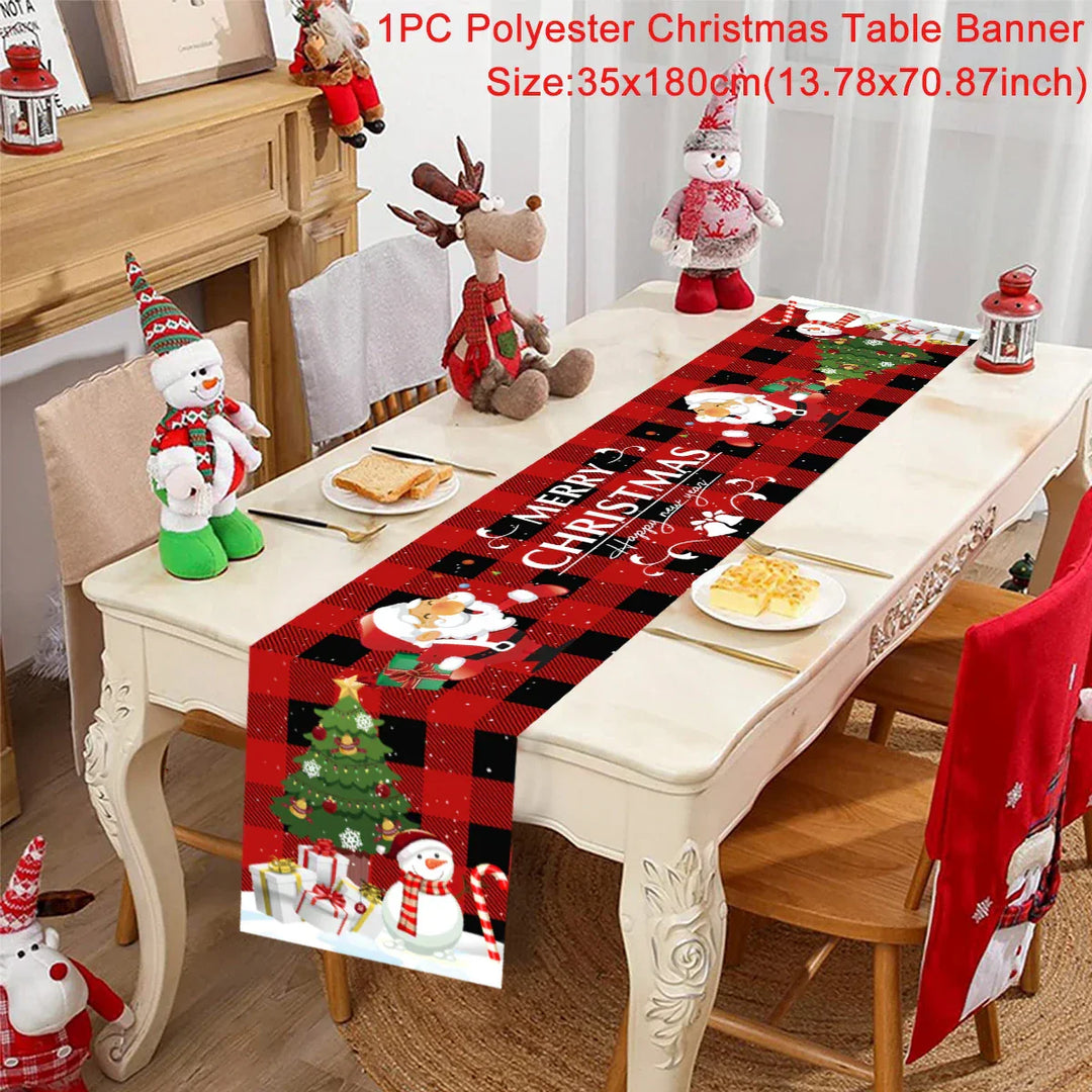Nappe de Noël | 180×35 cm | Polyester | Décoration de table festive 2025