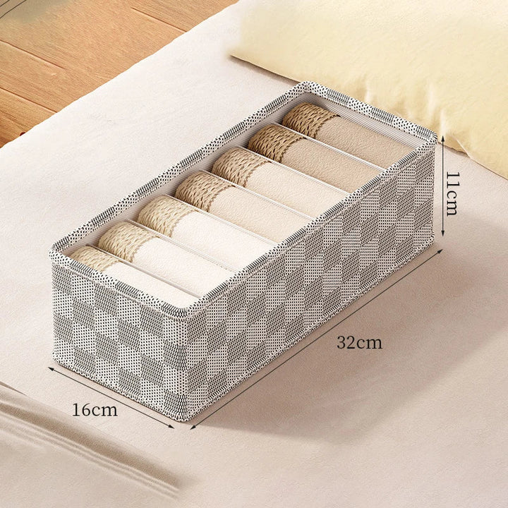 OrgaNest Boîte Organisatrice de Tiroir | Pour Sous-vêtements & Chaussettes | Pliable & Gain de Place | Polyester de Haute Qualité