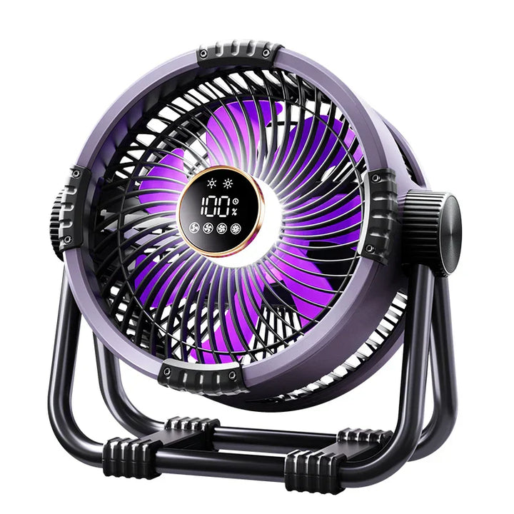 AEROLIA NightCool | Ventilateur 4-en-1 & Lumière de Nuit | Batterie 20000mAh | Utilisable Suspendu & Debout