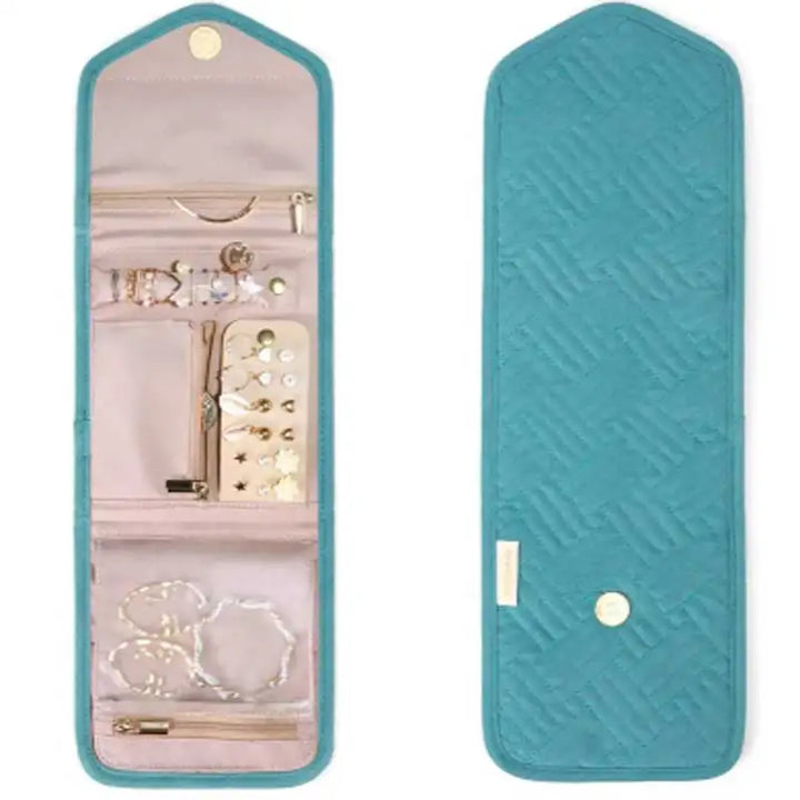 Trousse à bijoux Velmora Roll | Pliable & Gain de place | Pour les voyages & à la maison | Aspect velours en 3 couleurs